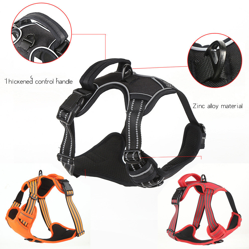 Lorzini no-pull reflective dog harness and leash set