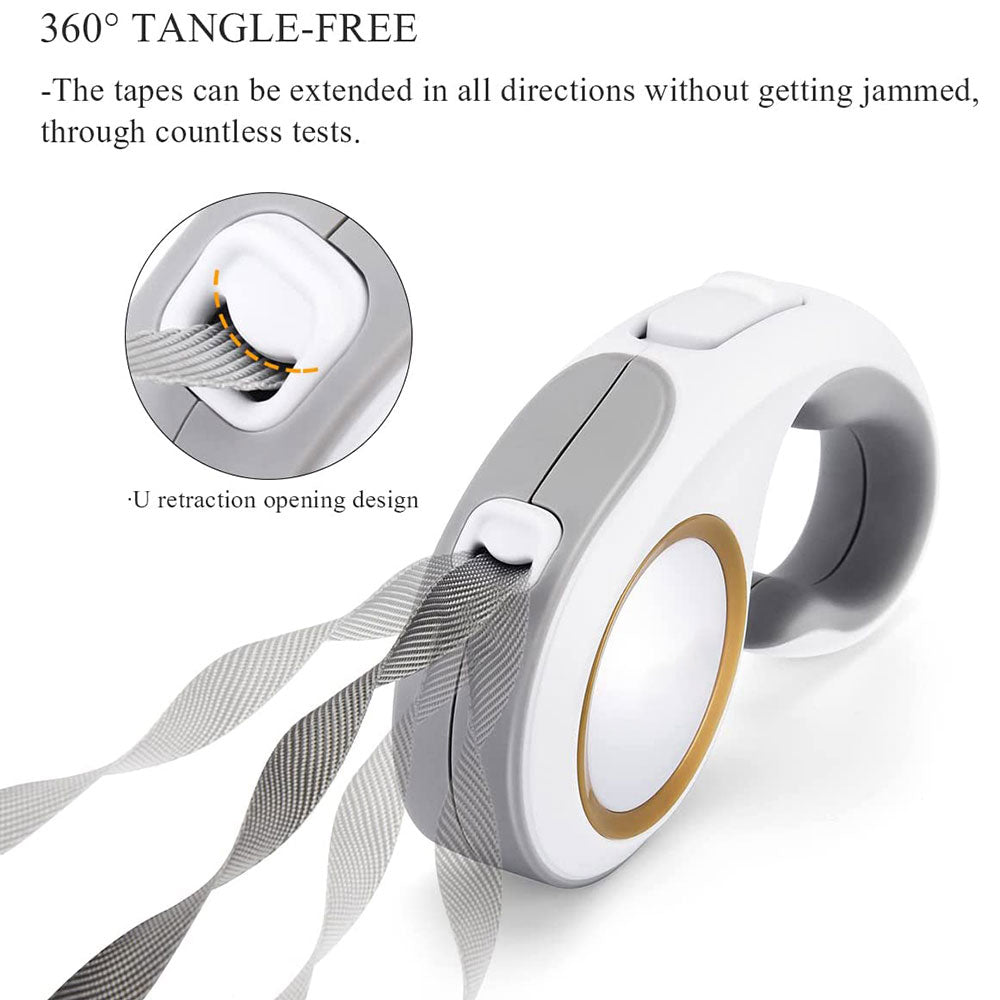 Close-up of Lorzini retractable dog leash brake button