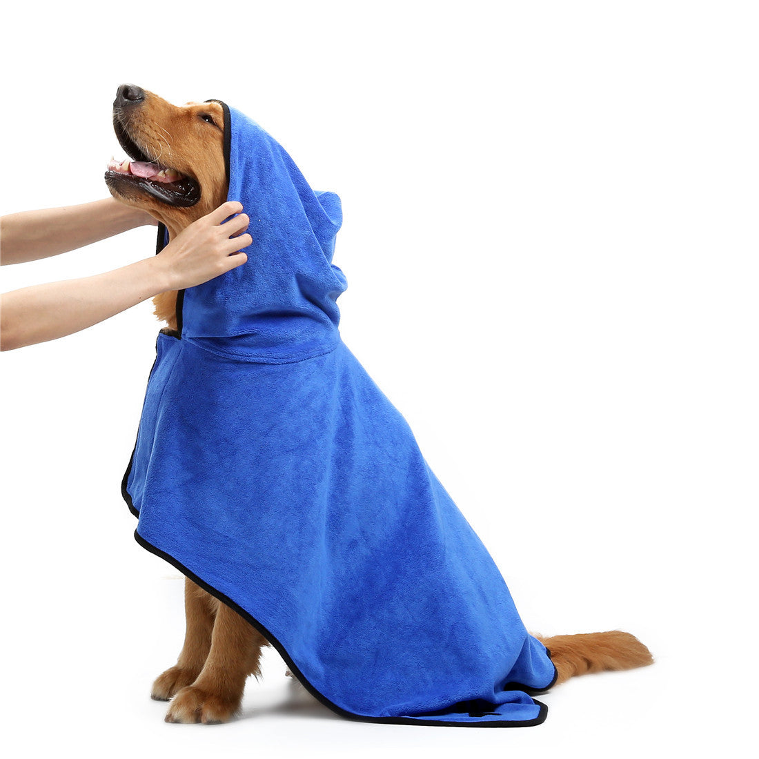 Lorzini dog drying coat — quick-dry hooded robe for small to large dogs