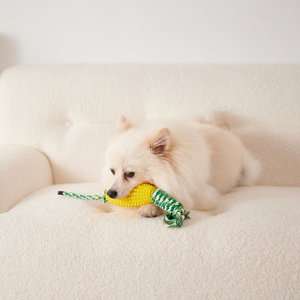 Corn dog dental chew toy for small, medium and large dogs