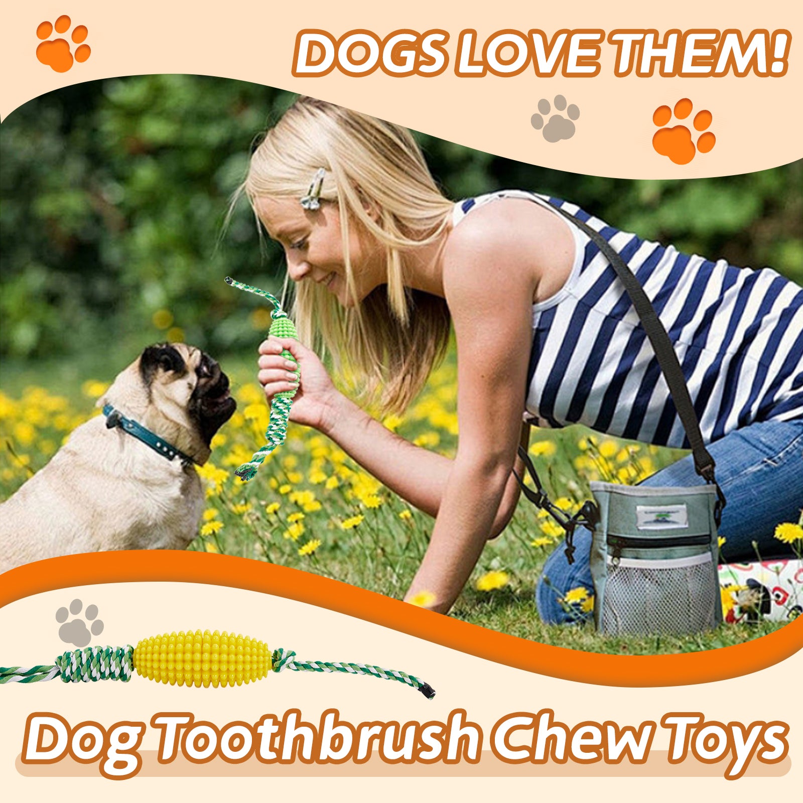 Lorzini corn toothbrush dog chew toy overview